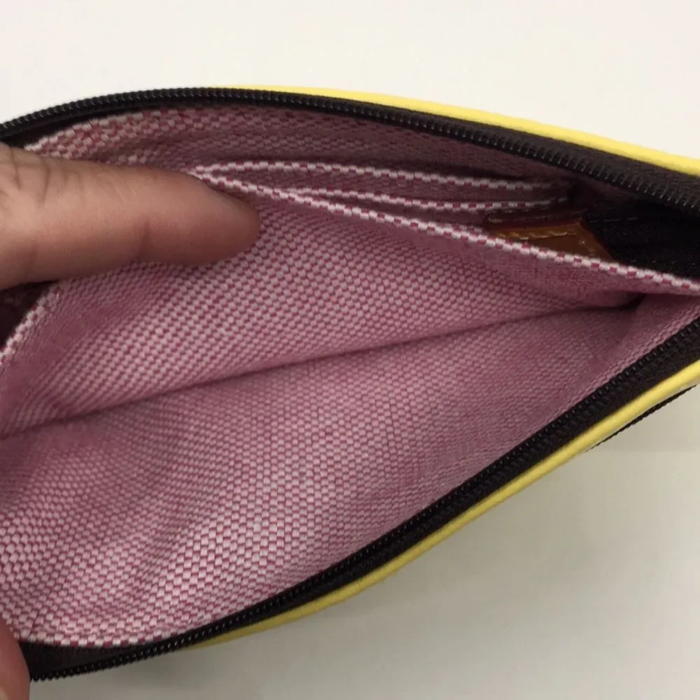 DOONEY & BOURKE Tech Top Yellow Leather Double Zip Pouch Wallet
